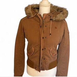 Vintage Abercrombie & Fitch Brown faux fur jacket